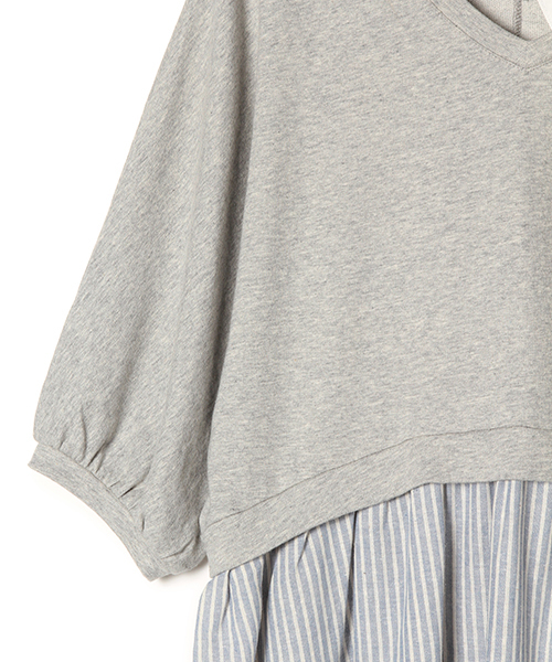 CAROLINA GLASER（カロリナ グレイサー）の「CAROLINA GLASER / カットストライプ ワンピース（ワンピース・レディース・グレー/チャコールグレー・ONE SIZE）」の16枚目の写真