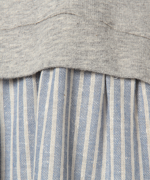 CAROLINA GLASER（カロリナ グレイサー）の「CAROLINA GLASER / カットストライプ ワンピース（ワンピース・レディース・グレー/チャコールグレー・ONE SIZE）」の9枚目の写真