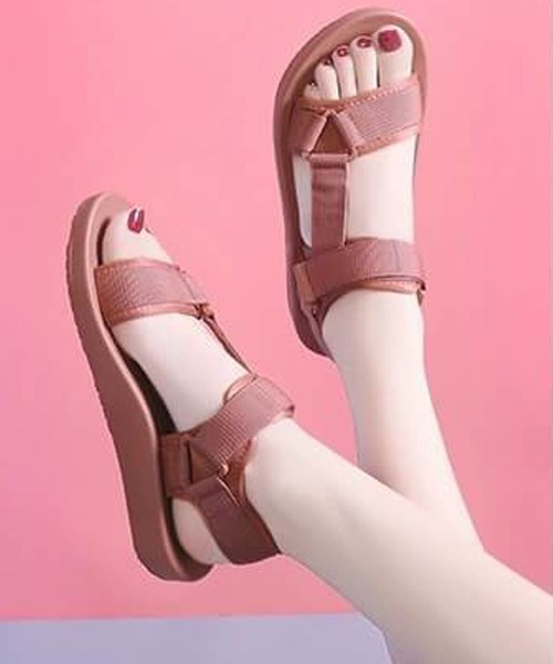 Lace Ladies（レースレディース）の「ベルクロスポーツサンダル（サンダル・レディース・ピンク/ブラック・24/23.5/24.5/25/23）」の15枚目の写真