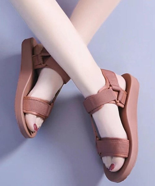 Lace Ladies（レースレディース）の「ベルクロスポーツサンダル（サンダル・レディース・ピンク/ブラック・24/23.5/24.5/25/23）」の10枚目の写真