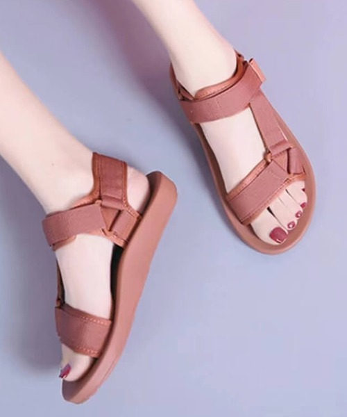 Lace Ladies（レースレディース）の「ベルクロスポーツサンダル（サンダル・レディース・ピンク/ブラック・24/23.5/24.5/25/23）」の18枚目の写真