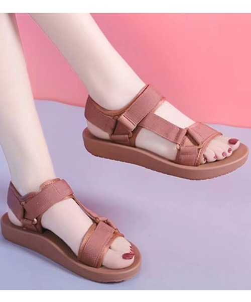 Lace Ladies（レースレディース）の「ベルクロスポーツサンダル（サンダル・レディース・ピンク/ブラック・24/23.5/24.5/25/23）」の7枚目の写真