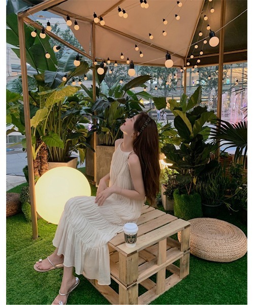 Ritzy（リッツィー）の「ギャザーデザインキャミソールワンピース（ワンピース・レディース・ホワイト・S/M/L）」の7枚目の写真