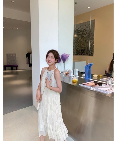 Ritzy（リッツィー）の「ギャザーデザインキャミソールワンピース（ワンピース・レディース・ホワイト・S/M/L）」の8枚目の写真