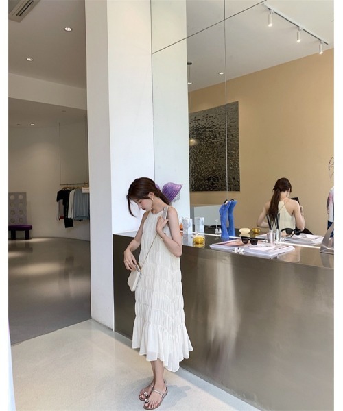 Ritzy（リッツィー）の「ギャザーデザインキャミソールワンピース（ワンピース・レディース・ホワイト・S/M/L）」の12枚目の写真