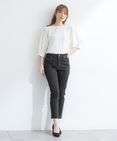 Honeys（ハニーズ）の「デニムスキニー（股下６４ｃｍ）（デニムパンツ・レディース・ブラック/ライトインディゴブルー/ワンウォッシュ・LL/SS/S/M/L）」の4枚目の写真