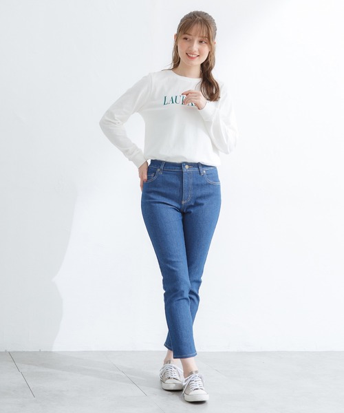 Honeys（ハニーズ）の「デニムスキニー（股下６４ｃｍ）（デニムパンツ・レディース・ブラック/ライトインディゴブルー/ワンウォッシュ・LL/SS/S/M/L）」の11枚目の写真