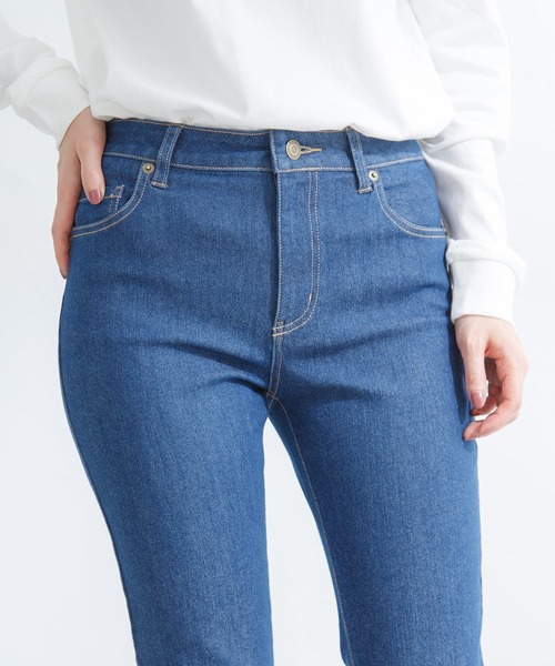 Honeys（ハニーズ）の「デニムスキニー（股下６４ｃｍ）（デニムパンツ・レディース・ブラック/ライトインディゴブルー/ワンウォッシュ・LL/SS/S/M/L）」の15枚目の写真