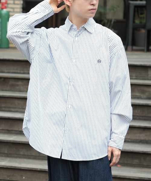 SETUP7(セットアップセブン)の「【SETUP7】ベーシックストライプシャツ SCCH034(シャツ/ブラウス・メンズ・ブラック/ネイビー/ブラウン/ホワイト/ホワイト系その他2/ブラック系その他3/ブルー/ネイビー系1/ブラック系その他2・FREE/M/L)」の3枚目の写真