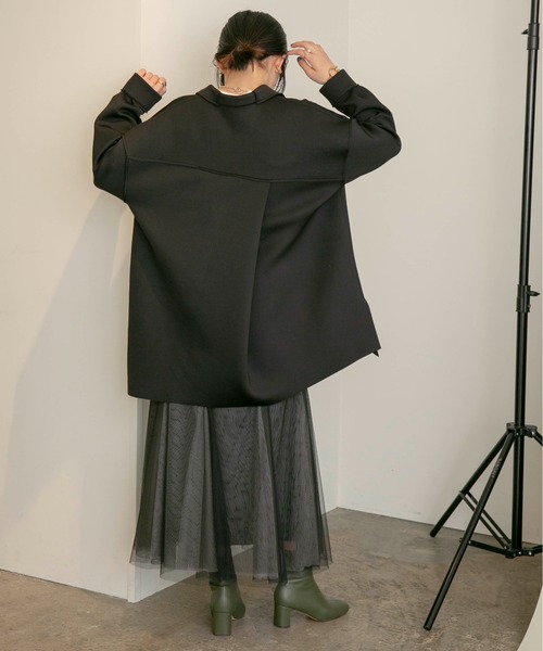 Eimee Law（エイミーロウ）の「マシュマロボンディングアシメシャツ（シャツ/ブラウス・レディース・ブラック/チャコールグレー/ベージュ・38）」の7枚目の写真