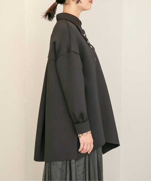 Eimee Law（エイミーロウ）の「マシュマロボンディングアシメシャツ（シャツ/ブラウス・レディース・ブラック/チャコールグレー/ベージュ・38）」の16枚目の写真