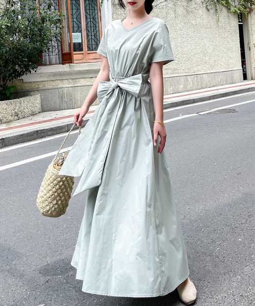 ウエストリボン2WAYマキシ丈ワンピース（ワンピース）｜FREE STYLISTS