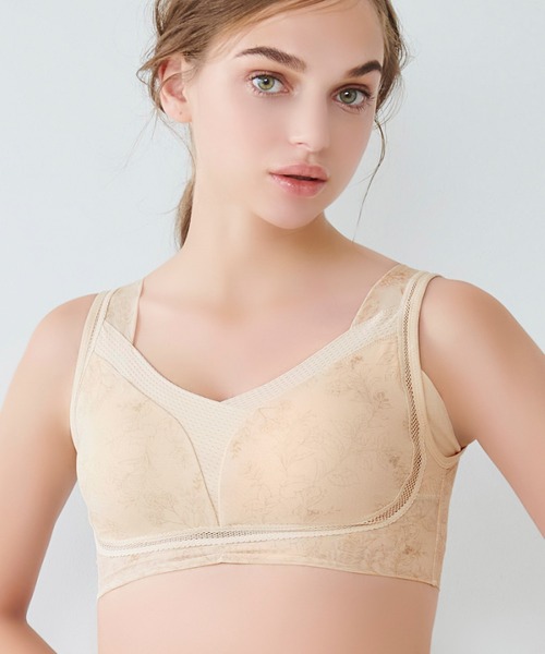 BRADELIS NEWYORK（ブラデリスニューヨーク）の「ゆきねえモアソフト快適ホールドブラ ブラデリス 補正下着 補整 ブラレット（ブラジャー・レディース・オレンジ系その他/グレイッシュベージュ/チャコール/グリーン系その他/パープル系その他・S/M/L/3L/LL/4L/5L）」の5枚目の写真