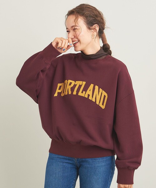 BEAUTY&YOUTH UNITED ARROWS（ビューティーアンドユースユナイテッドアローズ）の「コットン裏毛カレッジロゴスウェットプルオーバー（Tシャツ/カットソー・レディース・グレー/ワインレッド/ケリー/その他5・FREE）」の8枚目の写真