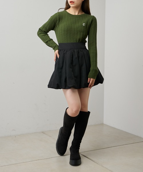40cm★ミニ丈ショート　日本製ブラックバルーンスカート　ミニスカート バルーンミニスカート - ブラック | ZARA Japan / 日本