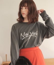 ANGIE（アンジー）の「【Comfort Colors】ＮＥＷＹＯＲＫロゴオーバーサイズロンＴ（Tシャツ/カットソー）」