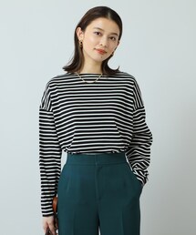 UNTITLED（アンタイトル）の「◆【コットン100%】ハイゲージ天竺 ボーダーカットソー＜洗える＞（Tシャツ/カットソー）」