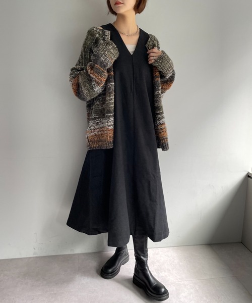 Gramicci（グラミチ）の「【GRAMICCI/グラミチ】WOOL TENT DRESS（ワンピース・レディース・ブラック/グレー/チャコールグレー・SMALL/MEDIUM）」の3枚目の写真
