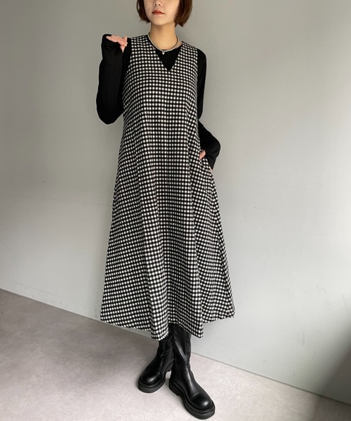 Gramicci（グラミチ）の「【GRAMICCI/グラミチ】WOOL TENT DRESS（ワンピース・レディース・ブラック/グレー/チャコールグレー・SMALL/MEDIUM）」の2枚目の写真