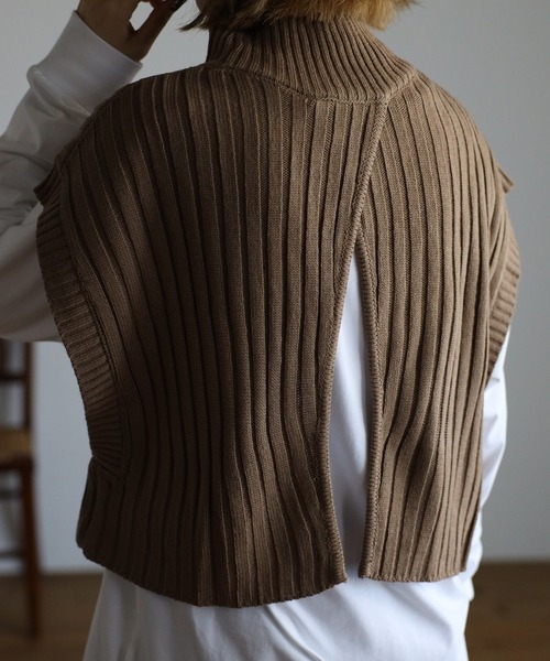 r.(アールドット)の「ワイドリブ編みハイネック ショート TOPS(ニット/セーター・レディース・ブラック/ベージュ/パープル/ライトグリーン/アイボリー/ライトベージュ・FREE)」の12枚目の写真
