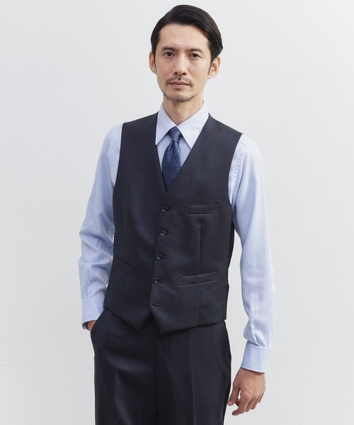 TAKEO KIKUCHI(タケオキクチ)の「【Made in JAPAN】矢絣(やがすり)ベスト/ スリーピース対応(スーツベスト・メンズ・ブラック/ネイビー/ブラック系7/ブルー系その他7・02/03/04)」の4枚目の写真