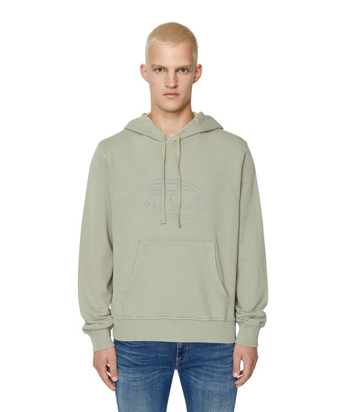 DIESEL（ディーゼル）の「メンズ ロゴ パーカー（パーカー・メンズ・ライトブルー/ブラック/グレー・LARGE/MEDIUM/SMALL/X-LARGE/X-SMALL/XX-LARGE/XXX-LARGE）」の3枚目の写真