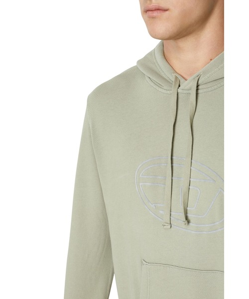 DIESEL（ディーゼル）の「メンズ ロゴ パーカー（パーカー・メンズ・ライトブルー/ブラック/グレー・LARGE/MEDIUM/SMALL/X-LARGE/X-SMALL/XX-LARGE/XXX-LARGE）」の5枚目の写真