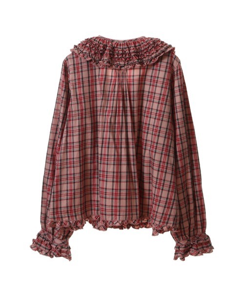 ピンクハウスタータンチェックチュニックブラウス茶系新品タグ付き THE SHOP TK ブラウス シャツ チェック柄チュニックブラウス