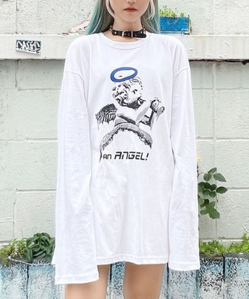 Figments（フィグメンツ）の「ANANGELロンT（Tシャツ/カットソー・レディース・ホワイト/ブラック・FREE）」の2枚目の写真