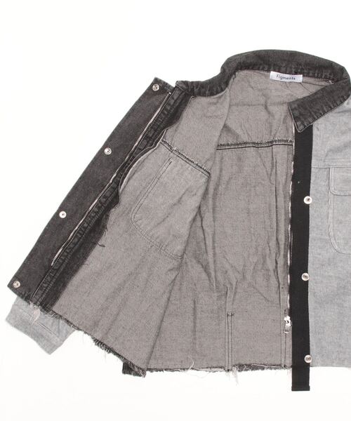 Figments（フィグメンツ）の「再構築デニムジャケット（デニムジャケット・レディース・ブラック・FREE）」の13枚目の写真