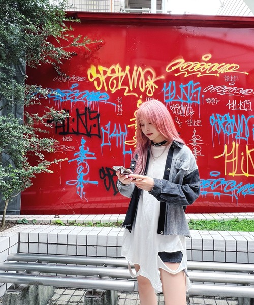 Figments（フィグメンツ）の「再構築デニムジャケット（デニムジャケット・レディース・ブラック・FREE）」の8枚目の写真