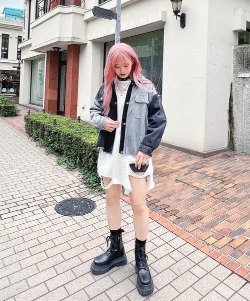 Figments（フィグメンツ）の「再構築デニムジャケット（デニムジャケット・レディース・ブラック・FREE）」の14枚目の写真