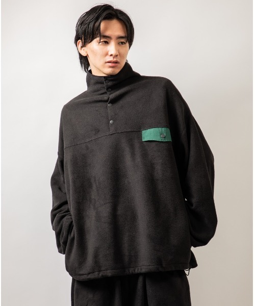 Beno(ビーノ)の「カラーマイクロフリース ビッグシルエット アノラック スタンド スナップ トレーナー(スウェット・メンズ・ホワイト/ブラック/パープル/オレンジ/ブルー/グリーン・M/L)」の19枚目の写真