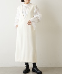 【WEB限定】メルトンVネックワンピース