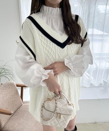 Heather | ラインニットVEST 168654(ベスト)