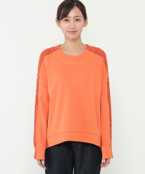 LBC(エルビーシー)の「スウェットニットドッキングプルオーバー(Tシャツ/カットソー・レディース・オレンジ/オフホワイト/ブラック・M)」の10枚目の写真