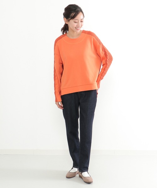 LBC(エルビーシー)の「スウェットニットドッキングプルオーバー(Tシャツ/カットソー・レディース・オレンジ/オフホワイト/ブラック・M)」の16枚目の写真