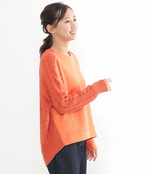 LBC(エルビーシー)の「スウェットニットドッキングプルオーバー(Tシャツ/カットソー・レディース・オレンジ/オフホワイト/ブラック・M)」の19枚目の写真