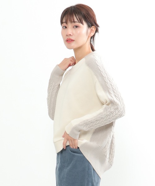 LBC(エルビーシー)の「スウェットニットドッキングプルオーバー(Tシャツ/カットソー・レディース・オレンジ/オフホワイト/ブラック・M)」の21枚目の写真