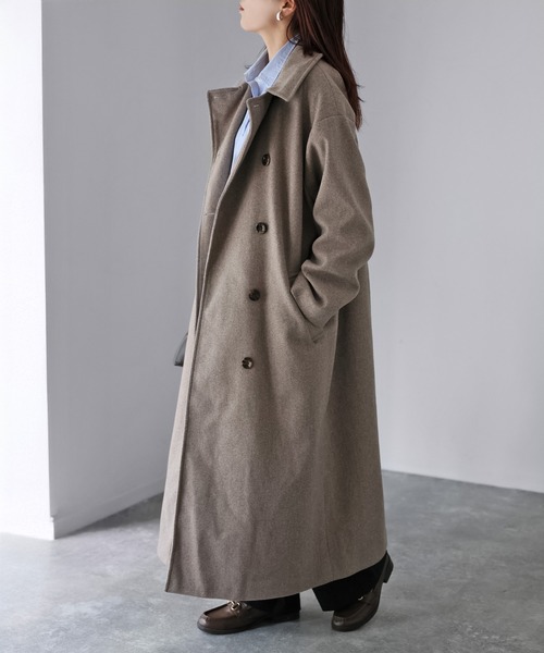 Riberry（リベリー）の「3Wayカラーロングコート（ステンカラーコート・レディース・ブラック/グリーン/アイボリー/モカ/ダークブルー/グレー系/ブラウン系/アイボリー系・MEDIUM）」の17枚目の写真