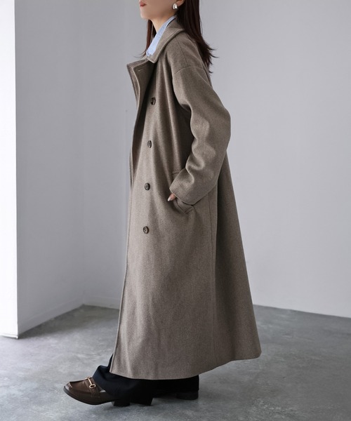 Riberry（リベリー）の「3Wayカラーロングコート（ステンカラーコート・レディース・ブラック/グリーン/アイボリー/モカ/ダークブルー/グレー系/ブラウン系/アイボリー系・MEDIUM）」の11枚目の写真