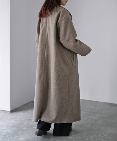 Riberry（リベリー）の「3Wayカラーロングコート（ステンカラーコート・レディース・ブラック/グリーン/アイボリー/モカ/ダークブルー/グレー系/ブラウン系/アイボリー系・MEDIUM）」の13枚目の写真