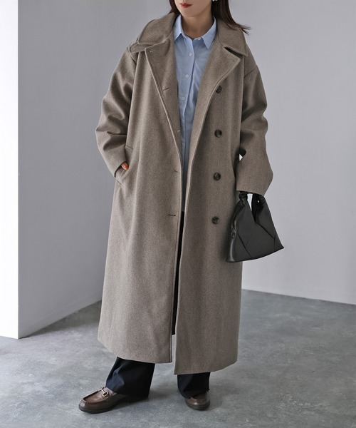 Riberry（リベリー）の「3Wayカラーロングコート（ステンカラーコート・レディース・ブラック/グリーン/アイボリー/モカ/ダークブルー/グレー系/ブラウン系/アイボリー系・MEDIUM）」の20枚目の写真