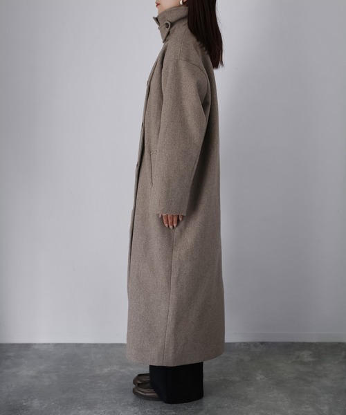 Riberry（リベリー）の「3Wayカラーロングコート（ステンカラーコート・レディース・ブラック/グリーン/アイボリー/モカ/ダークブルー/グレー系/ブラウン系/アイボリー系・MEDIUM）」の9枚目の写真