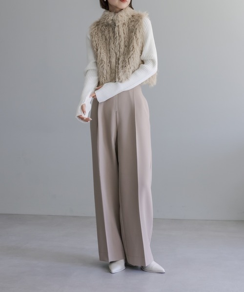 mystic（ミスティック）の「【サイズ展開あり】ZIPワイドパンツ（その他パンツ・レディース・チャコールグレー/ブラック/ベージュ・1/2）」の5枚目の写真