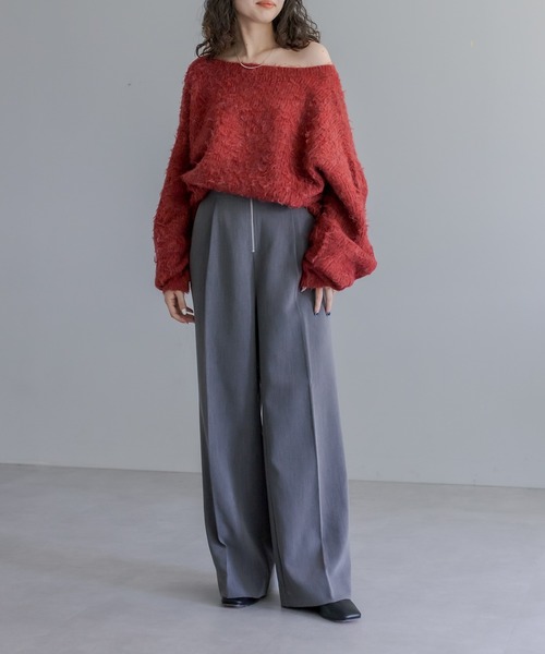 mystic（ミスティック）の「【サイズ展開あり】ZIPワイドパンツ（その他パンツ・レディース・チャコールグレー/ブラック/ベージュ・1/2）」の16枚目の写真