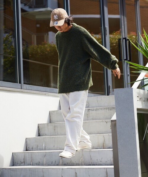 FREAK'S STORE(フリークスストア)の「WEB限定 ビッグシルエット ループヤーン クルーネックニット/プルオーバーセーター(ニット/セーター・メンズ・ブラック/サックスブルー/グリーン/ベージュ/イエロー・SMALL/MEDIUM/LARGE)」の12枚目の写真