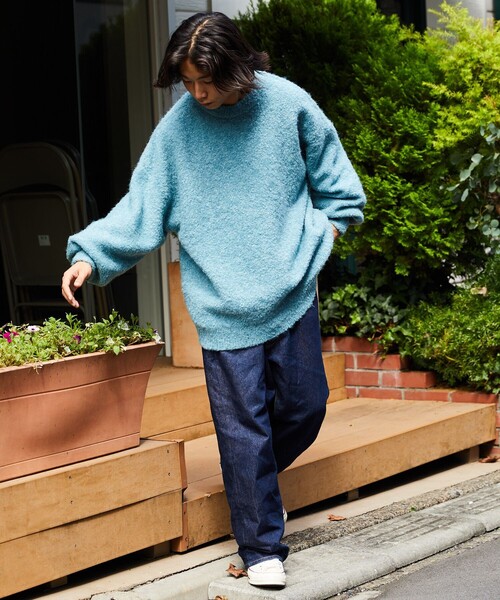 FREAK'S STORE(フリークスストア)の「WEB限定 ビッグシルエット ループヤーン クルーネックニット/プルオーバーセーター(ニット/セーター・メンズ・ブラック/サックスブルー/グリーン/ベージュ/イエロー・SMALL/MEDIUM/LARGE)」の21枚目の写真