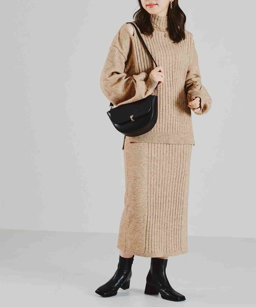 acro（アクロ）の「リブ切替ニットタイトスカート/AC2102（スカート・レディース・グリーン/グレー/ベージュ・ﾌﾘ-）」の4枚目の写真