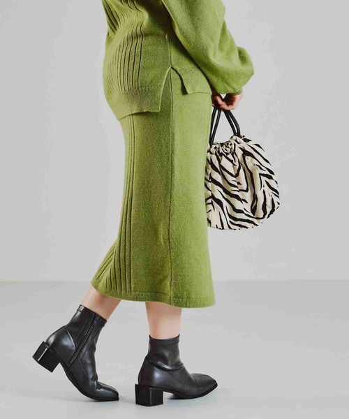 acro（アクロ）の「リブ切替ニットタイトスカート/AC2102（スカート・レディース・グリーン/グレー/ベージュ・ﾌﾘ-）」の10枚目の写真